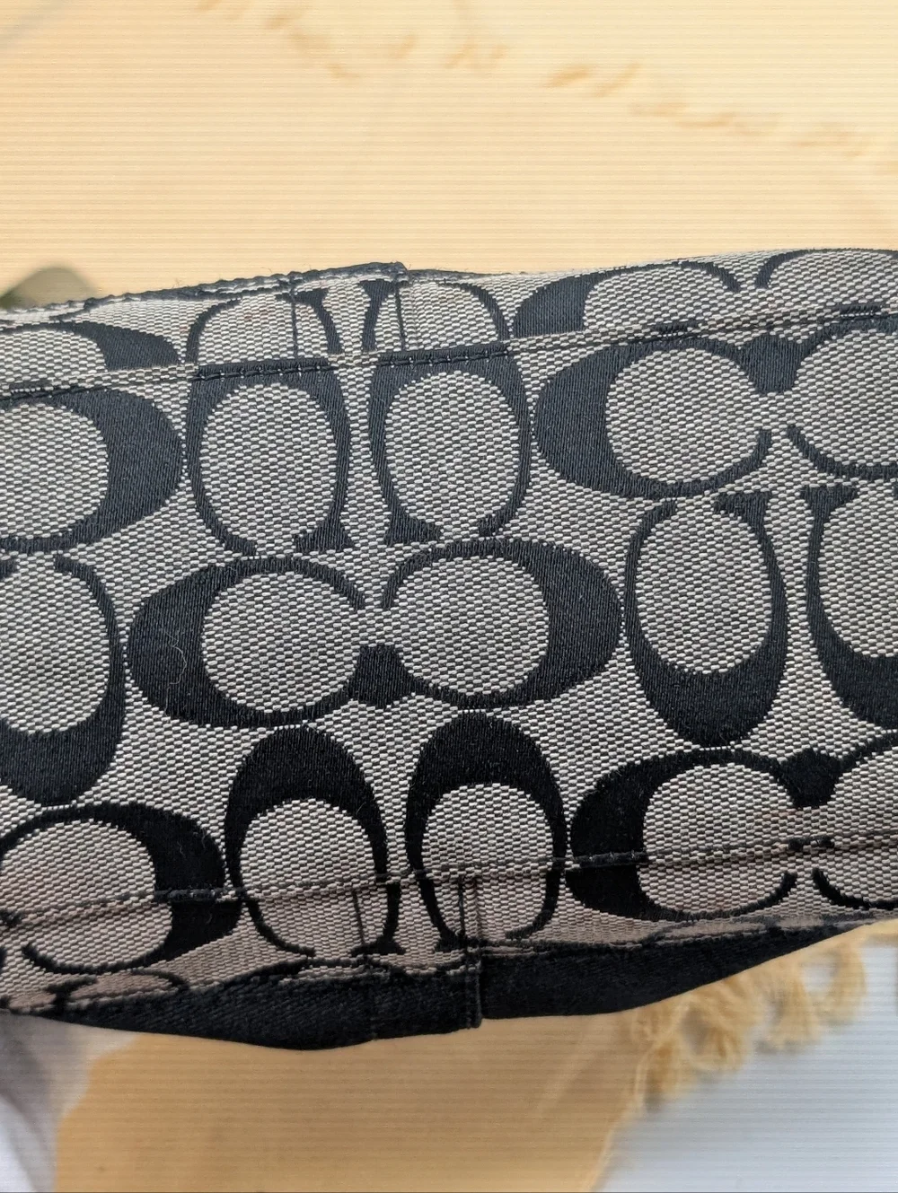 Coach Signature C Jacquard Black Demi Mini Baguette Purse Anniversary Y2K #40024